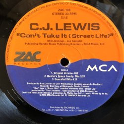 画像2: C.J. LEWIS / Can't Take It (Street Life)  12" E.P.