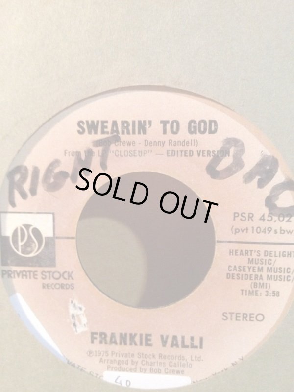 画像1: FRANKIE VALLI . SWEARIN TO GOD . WHY