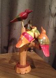 画像1: 木製の小鳥の置物 / ジャマイカ土産品