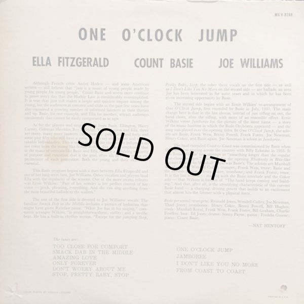画像2: ELLA FITZGERALD,COUNT BASIE,JOE WILLIAMS / ONE O'CLOCK JUMP