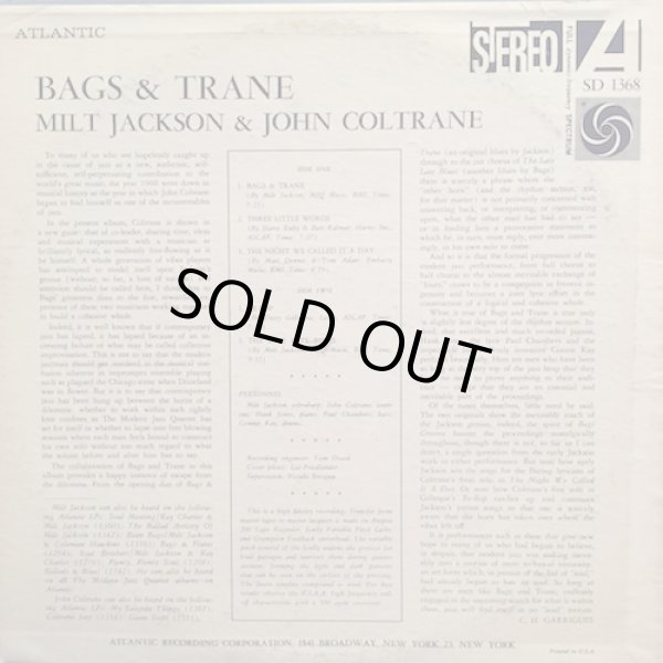 画像2: MILT JACKSON & JOHN COLTRANE / BAGS & TRANE 