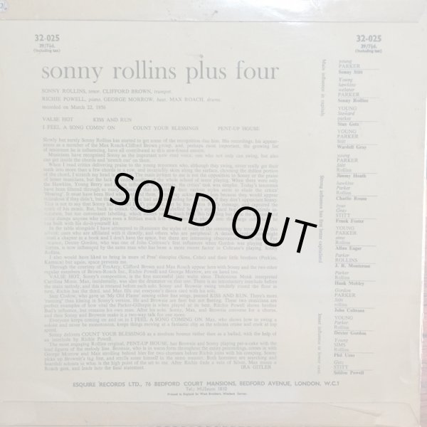 画像2: SONNY ROLLINS / PLUS 4