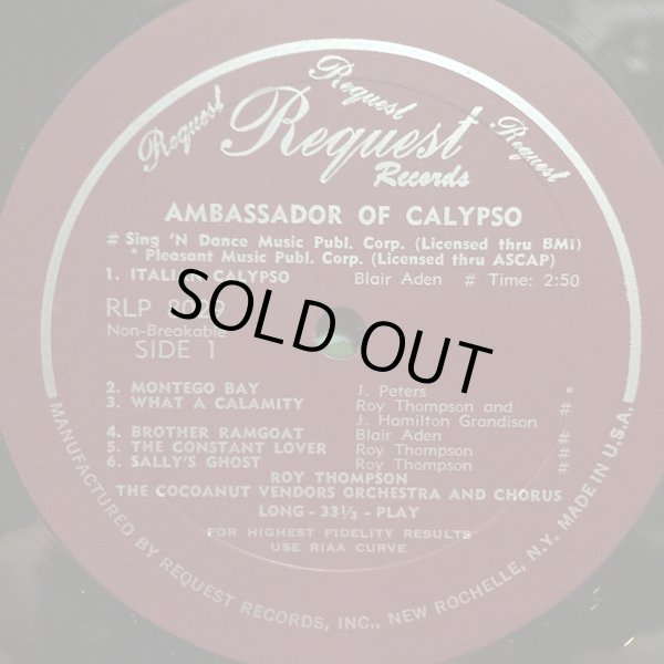 画像2: ROY THOMPSON,THE COCOANUT VENDORS / AMBASSADOR OF CALYPSO