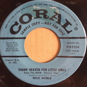 画像: NICK NOBLE / I NEED SOMEONE . THANK HEAVEN FOR LITTLE GIRLS