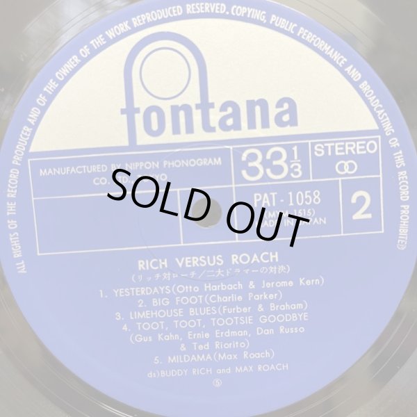 画像4: Buddy Rich And Max Roach / Rich Versus Roach