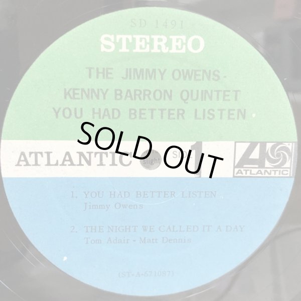 画像3: THE JIMMY OWENS- KENNY BARRON QUINTET / you had better listen