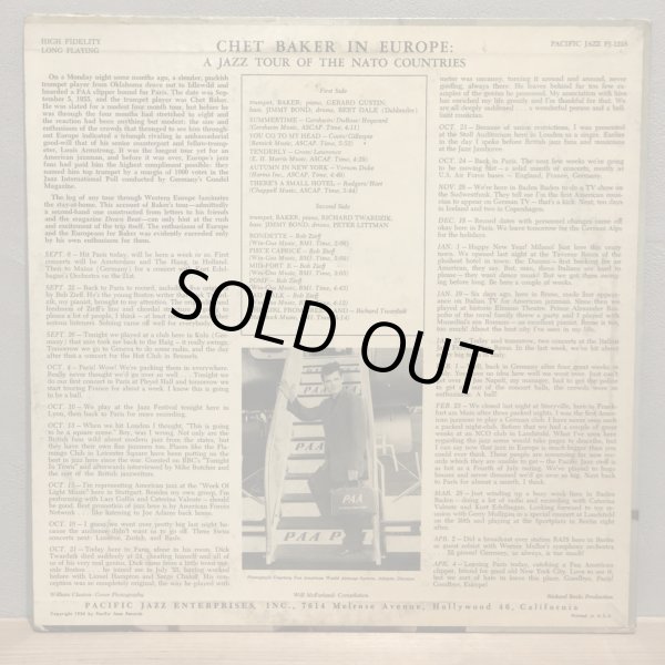 画像2: CHET BAKER / in EUROPE A JAZZ TOUR OF THE NATO COUNTRIES