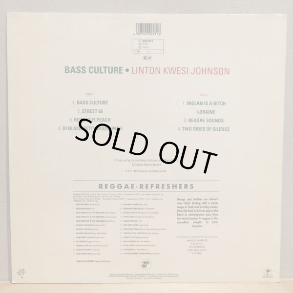 画像2: LINTON KWESI JOHNSON / BASS CULTURE