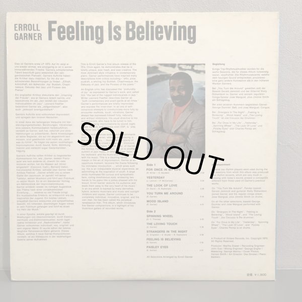 画像2: ERROLL GARNER / Feeling Is Believing 