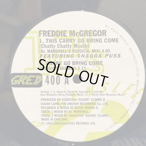 画像3: FREDDIE McGREGOR / THIS CARRY GO BRING COME 12" E.P. 