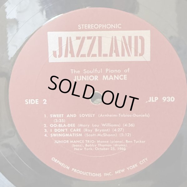 画像5: ジュニア・マンス ~ JUNIOR MANCE / ザ・ソウルフル・ピアノ・オブ・ジュニア・マンス ~ THE SOULFUL PIANO OF JUNIOR MANCE (LP) 