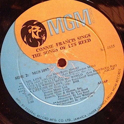 画像2: CONNIE FRANCIS / SINGS THE SONGS OF LES REED