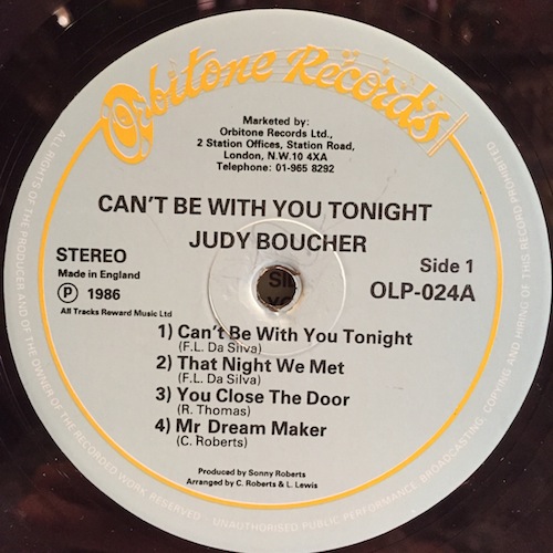 画像3: JUDY BOUCHER / CAN'T BE WITH YOU TONIGHT