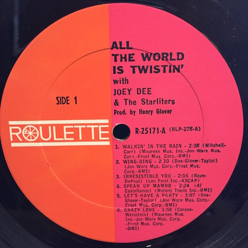 画像3: JOEY DEE AND HIS STARLETS / ALL THE WORLD IS TWISTIN' ! 