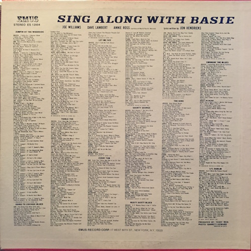 画像2: Count Basie & His Orchestra With The Voices Of Joe Williams, Dave Lambert, Jon Hendricks And Annie Ross