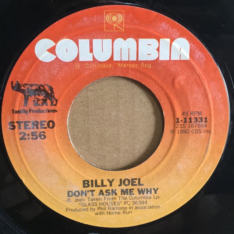 画像1: BILLY JOEL / DON'T ASK ME WHY . C'ETAIT TOI