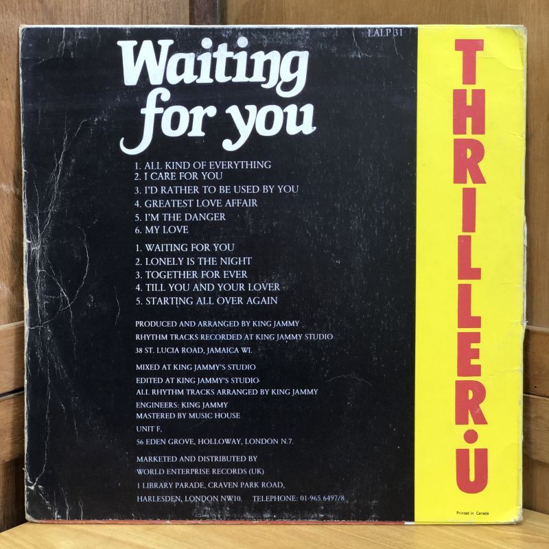 画像2: THRILLER U / Waiting for you