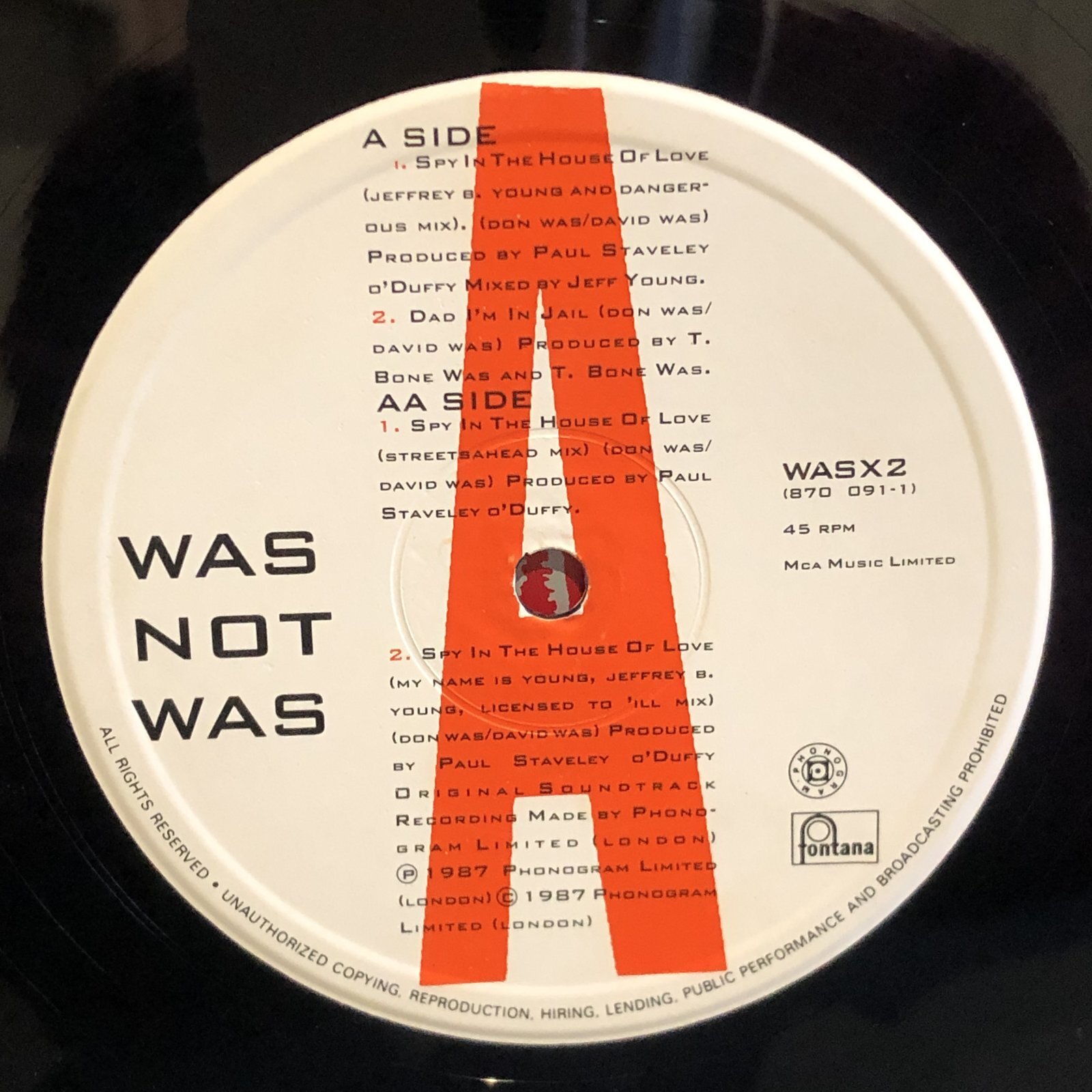 画像4: WAS NOT WAS / SPY IN THE HOUSE OF LOVE 12" E.P.