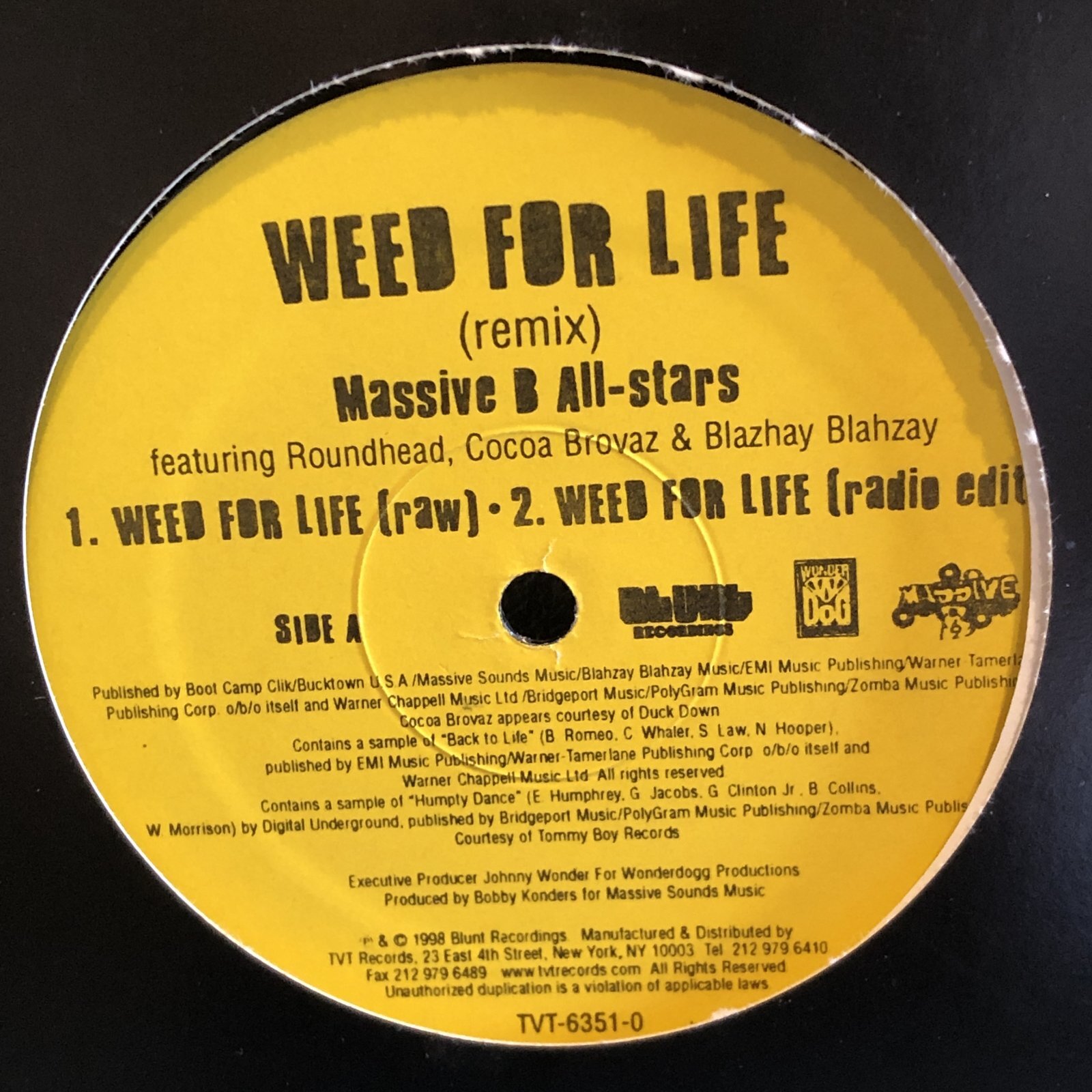 画像1: Massive B All-stars / WEED FOR LIFE (remix) featuring Roundhead, Cocoa Brovaz, Blahzay Blahzay 12" E.P.