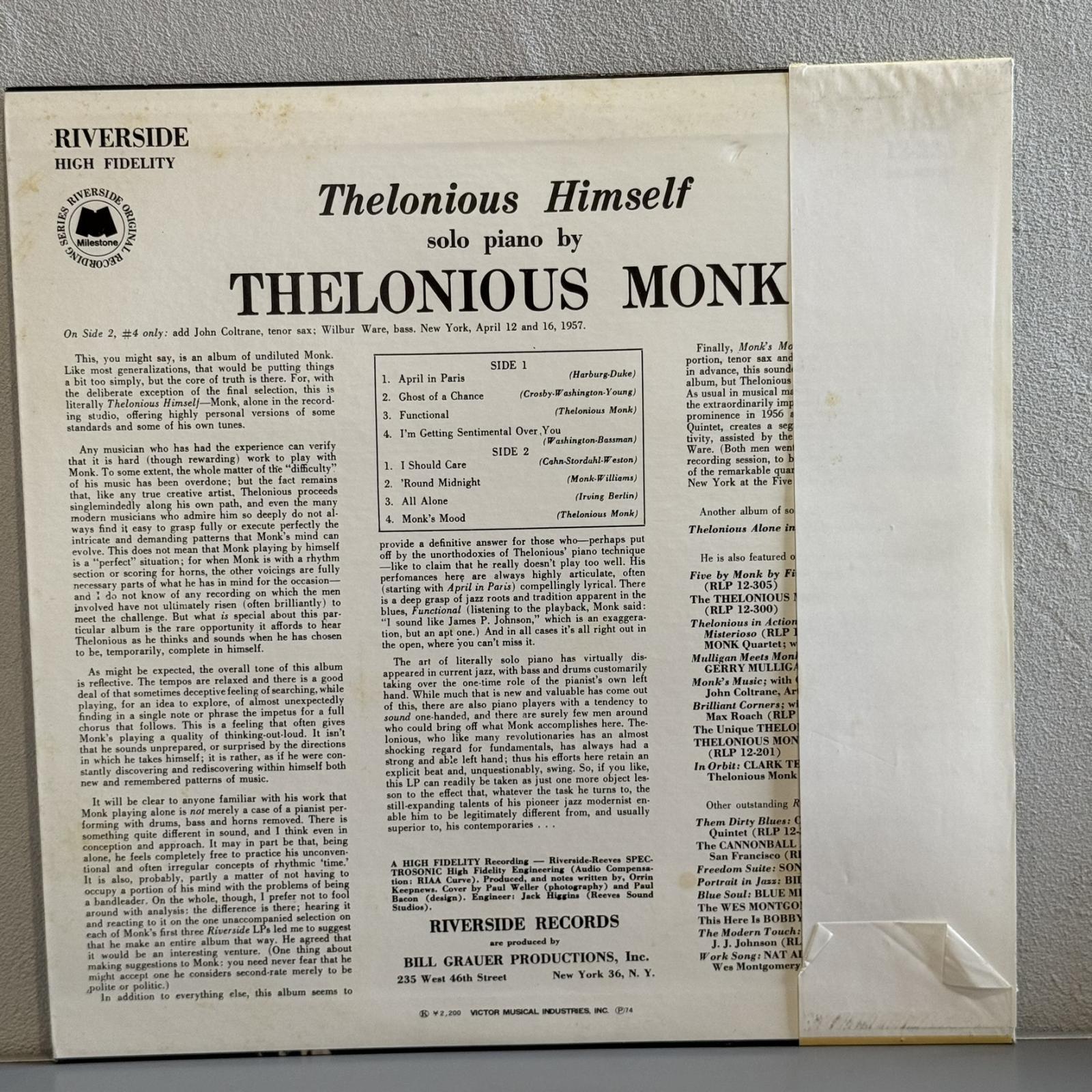画像2: THELONIOUS MONK / Thelonious Himself