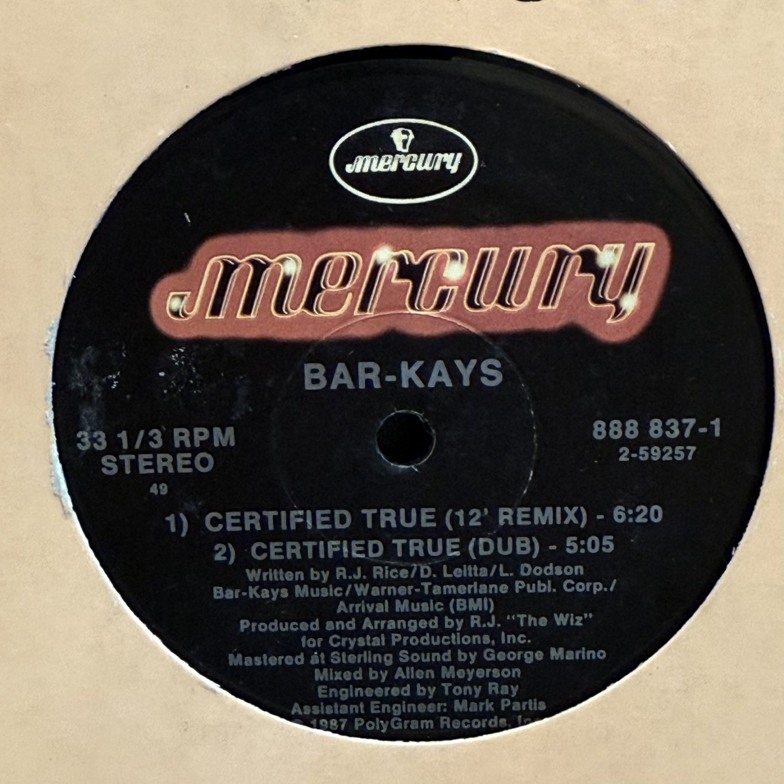 画像1: BAR-KAYS / CERTIFIED TRUE 12" E.P.