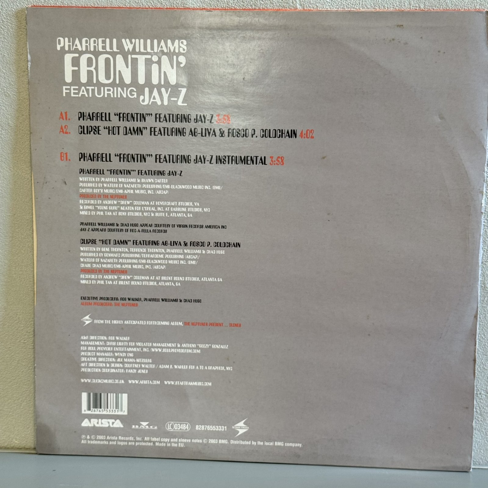 画像2: PHARRELL WILLIAMS / FRONTiN' FEATURING JAY-Z 12" E.P. 
