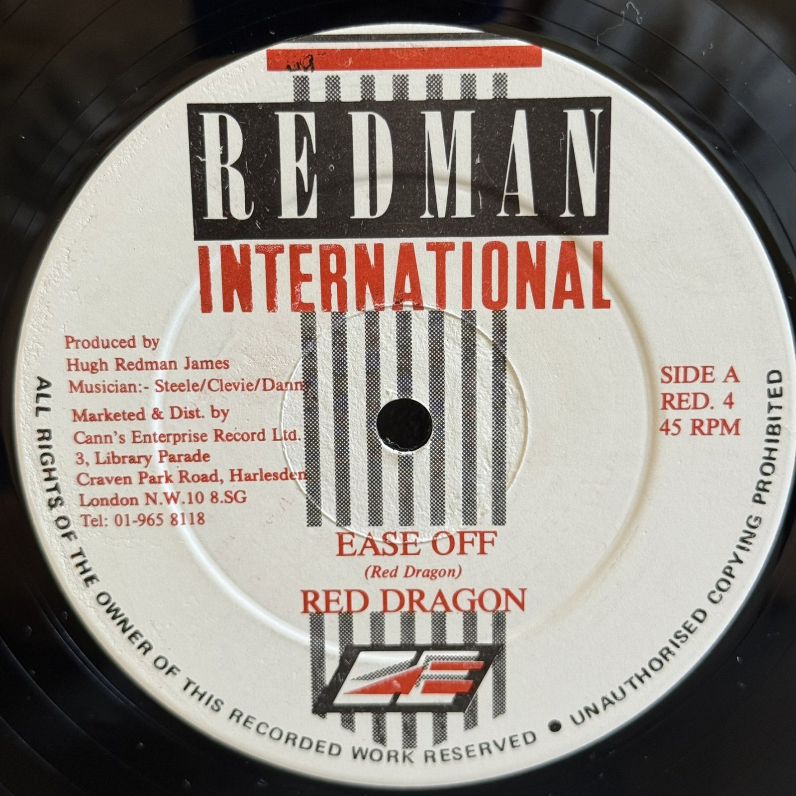 DRAGONS レコード RED DRAGON / EASE OFF - ADMIRAL TIBETT / NEW TATICS 12