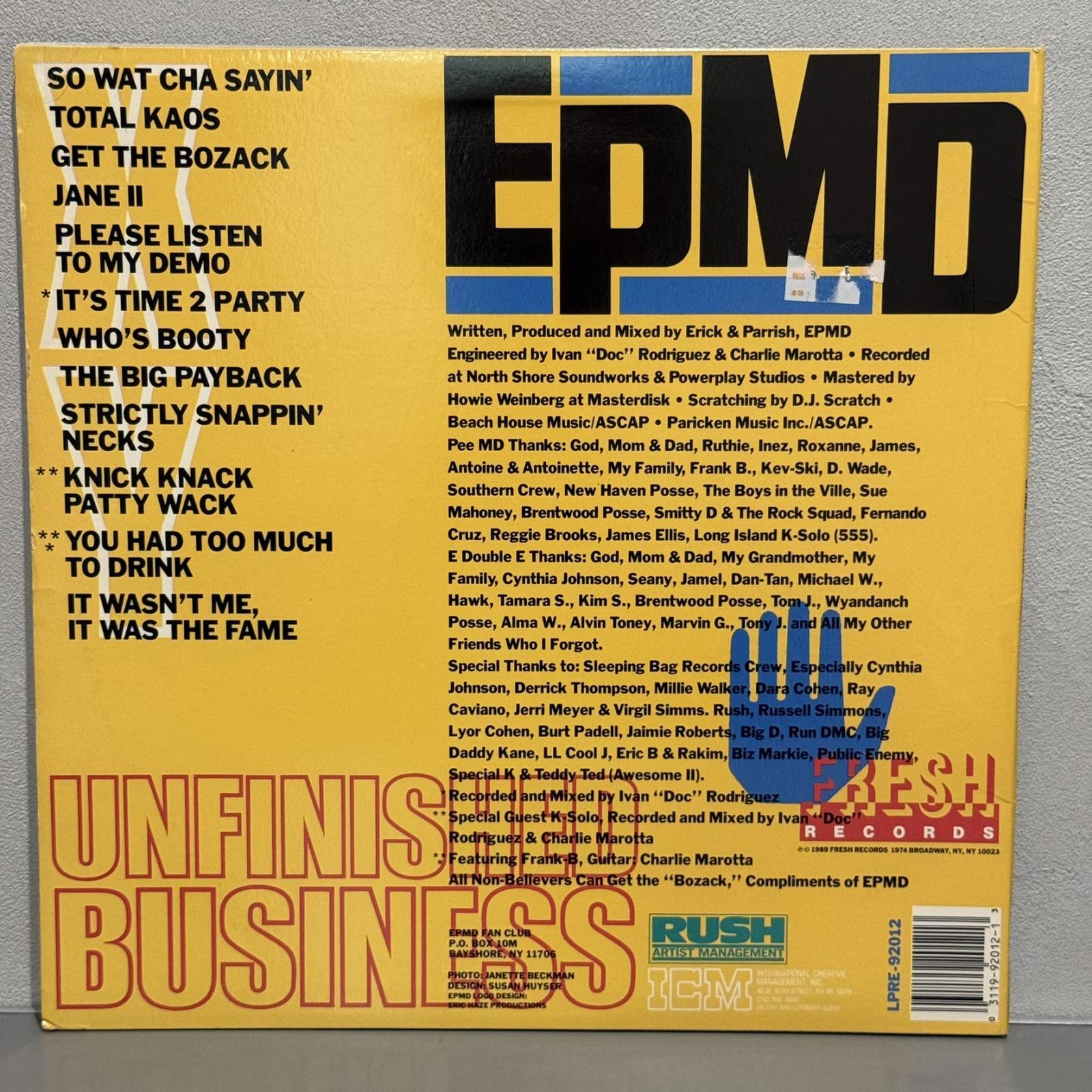EPMD / UNFINISHED BUSINESS - グリーロレコード