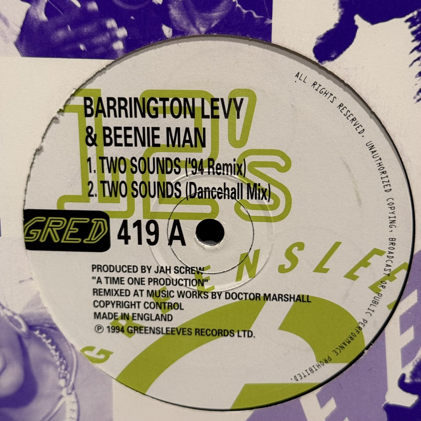 画像1: BARRINGTON LEVY & BEENIE MAN / TWO SOUNDS 12" E.P. 