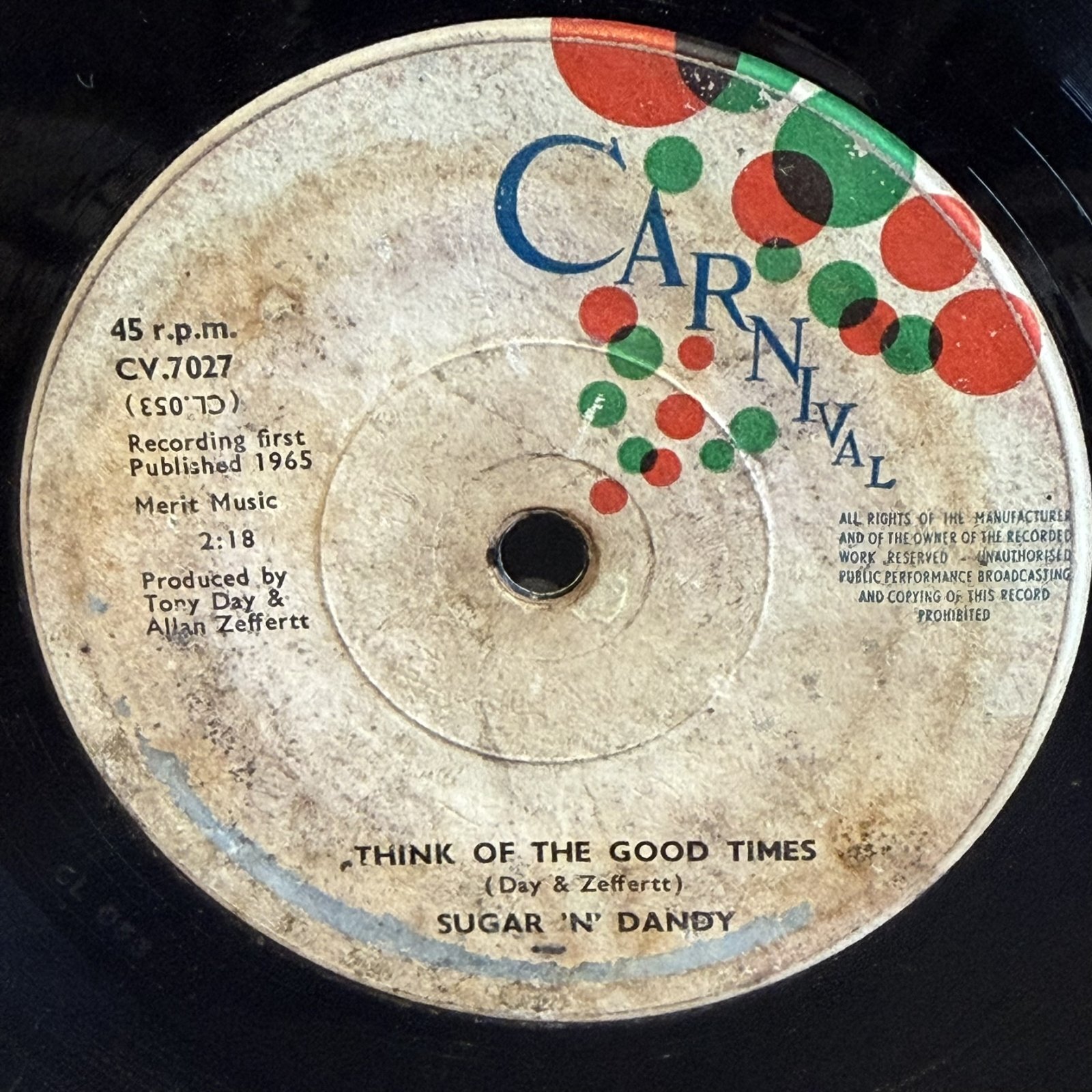 画像2: SUGAR 'N' DANDY / GIRL COME SEE c/w THINK OF THE GOOD TIMES 