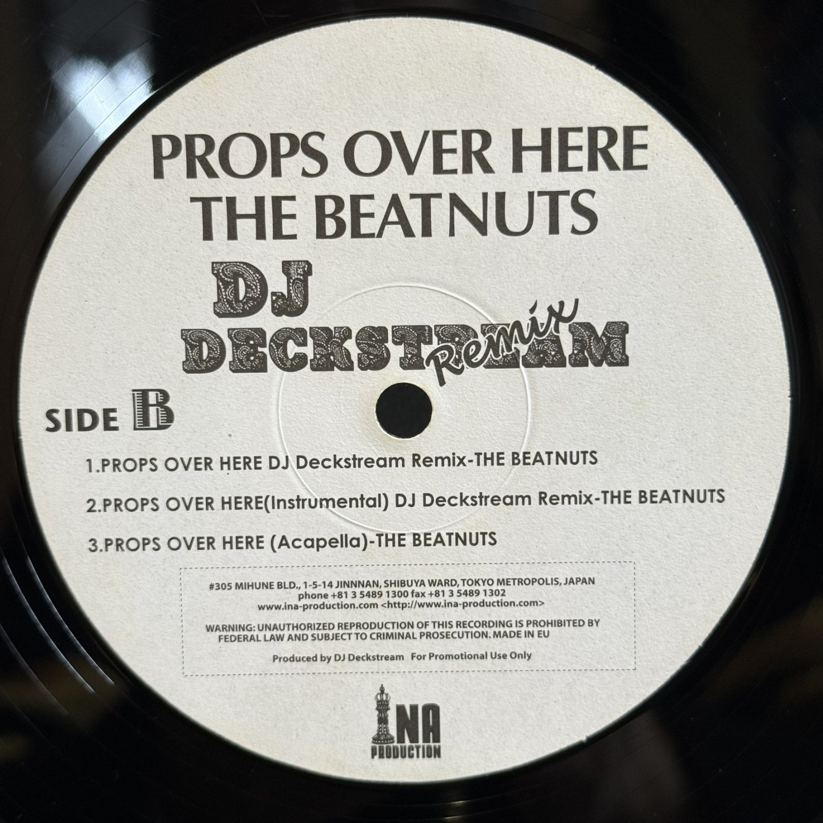 画像2:  DJ DECKSTREAM Remix / INI feat. PETE ROCK -FAKIN JAX / THE BEATNUTS - PROP OVER HERE 12" E.P. 