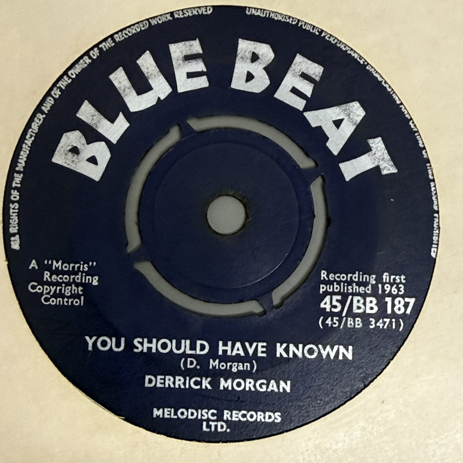 画像2: DERRICK MORGAN / TEARS ON MY PILLOW c/w YOU SHOULD HAVE KNOWN (7") 