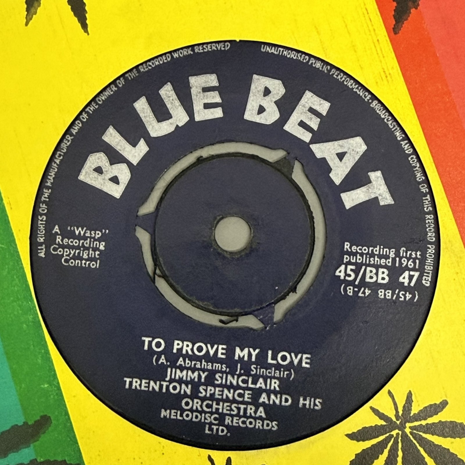 画像2: JIMMY SINCLAIR - TRENTON SPENCE AND HIS ORCHESTRA / VERONA c/w TO PROVE MY LOVE (7")