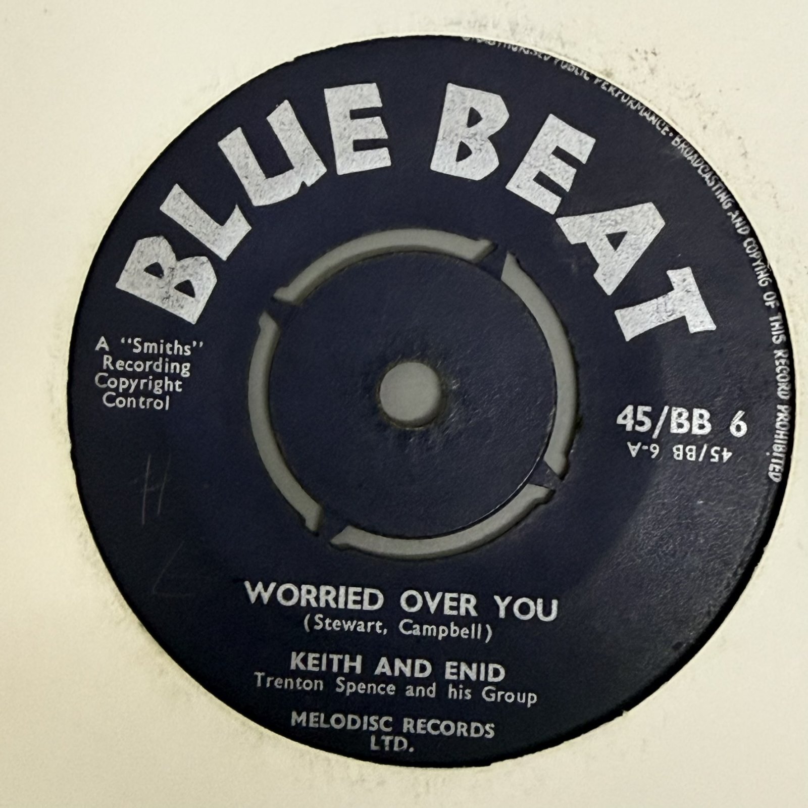 画像2: KEITH AND ENID /-TRENTON SPENCE AND HIS GROUP / WORRIED OVER YOU c/w EVERYTHING WILL BE ALRIGHT (7")