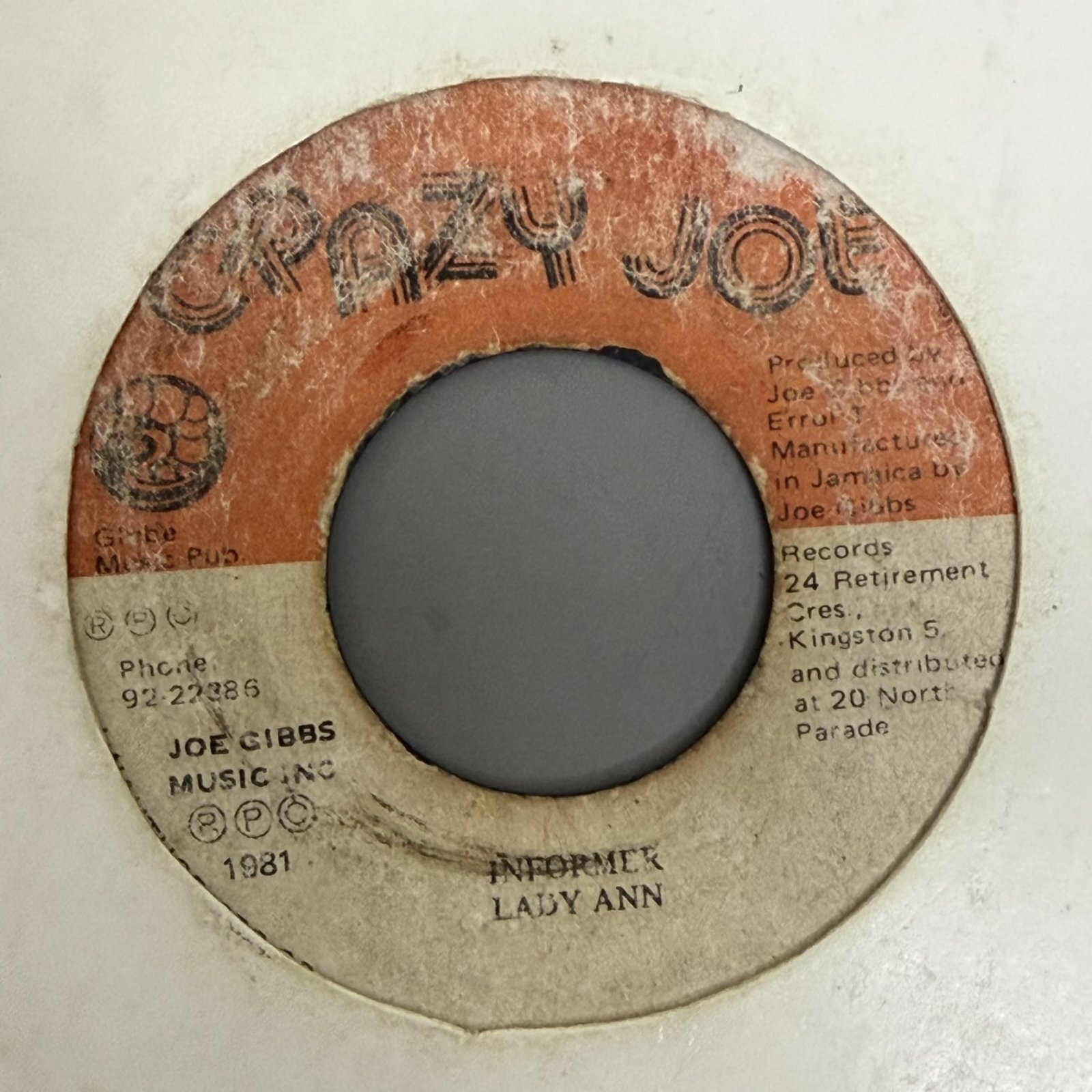 画像1: LADY ANN / INFORMER c/w JOE GIBBS & THE PROFESSIONALS / MOST ON THE CORNER (7")