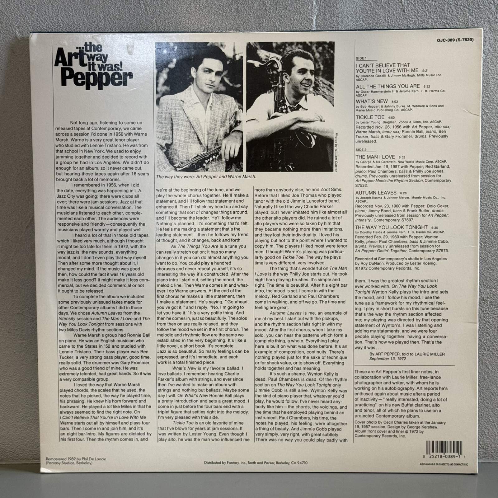 画像2: ART PEPPER / ...THE WAY IT WAS! (LP) 
