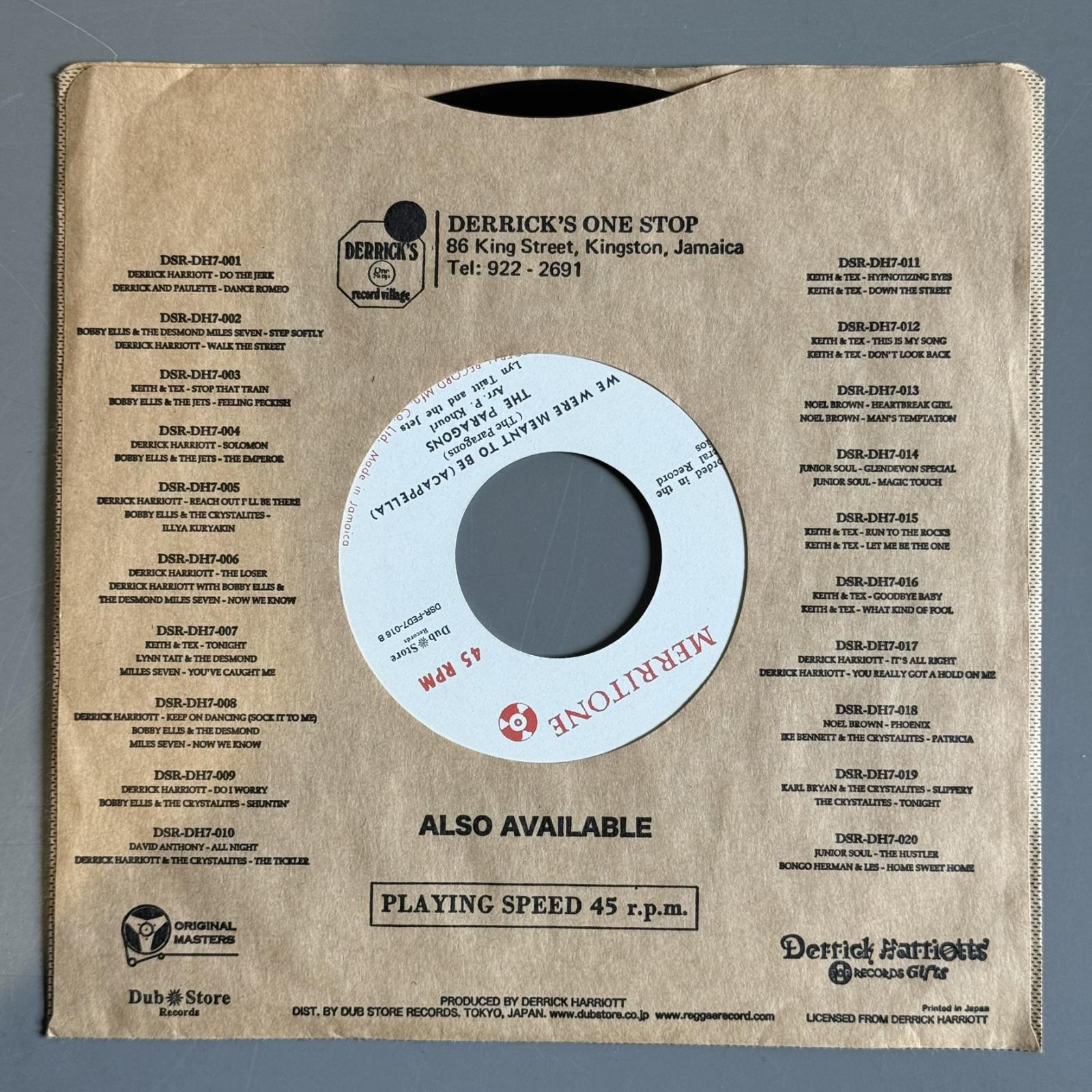 画像4: THE PARAGONS — WE WERE MEANT TO BE / WE WERE MEANT TO BE (ACAPPELLA) (7")　