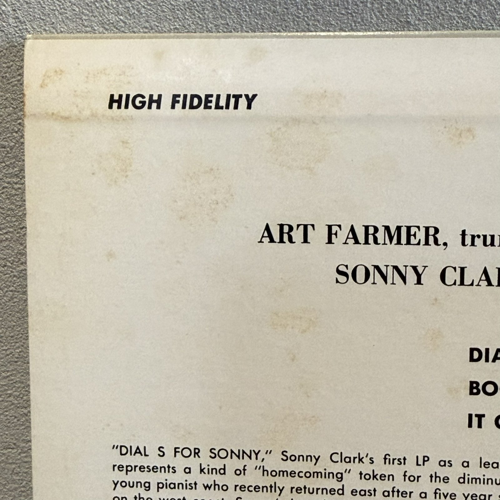 画像3: ソニー・クラーク ~ SONNY CLARK / ダイヤル S フォー・ソニー ~ DIAL S FOR SONNY (LP)