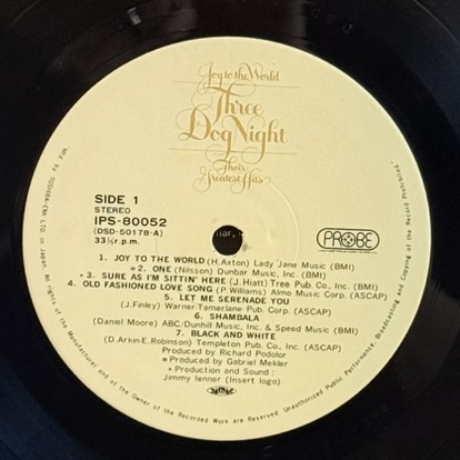 画像13: スリー・ドッグ・ナイト ~ Three Dog Night / ジョイ・トゥ・ザ・ワールド〜グレイテスト・ヒッツ ~ Joy To The World — Their Greatest Hits (LP)