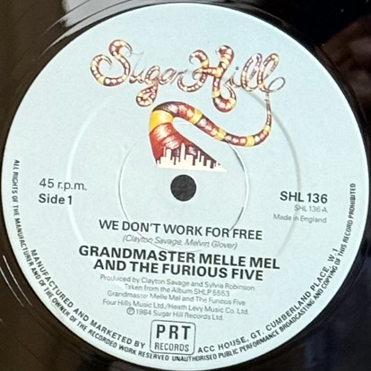 画像4: グランドマスター・メレ・メル&ザ・フュリアス・ファイヴ ~ Grandmaster Melle Mel & The Furious Five / ウィ・ドント・ワーク・フォー・フリー ~ We Don't Work For Free (12インチ)