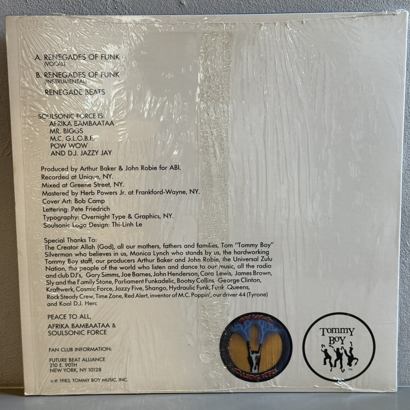 画像2: アフリカ・バンバータ & ソウルソニック・フォース ~ Afrika Bambaataa & Soulsonic Force / レネゲイズ・オブ・ファンク ~ Renegades Of Funk! (12インチ)