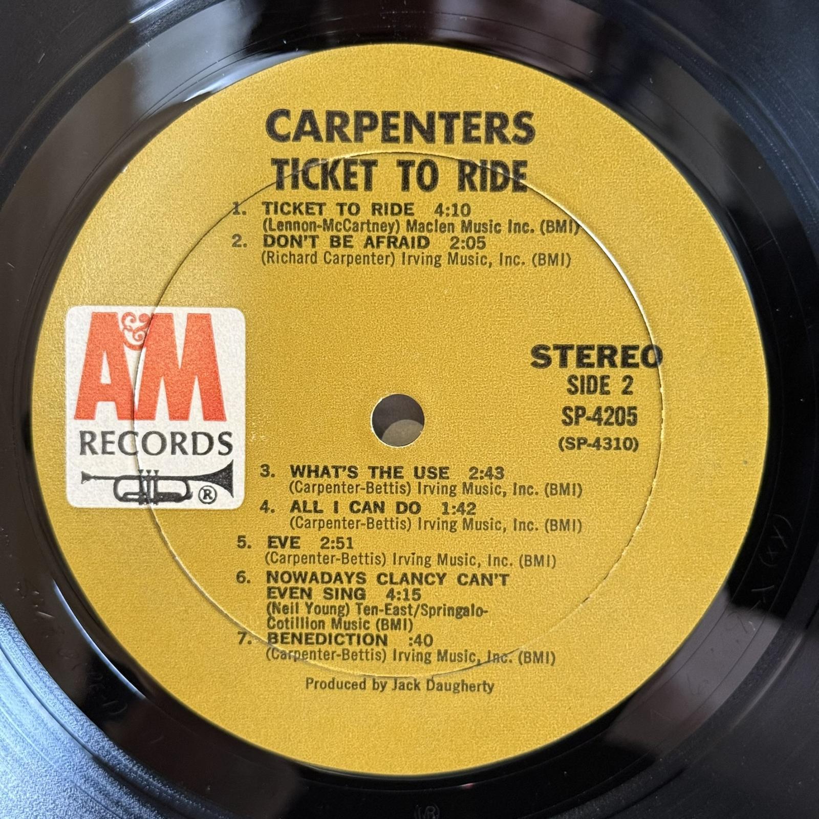 画像4: カーペンターズ ~ Carpenters / チケット・トゥ・ライド ~ Ticket To Ride (LP)