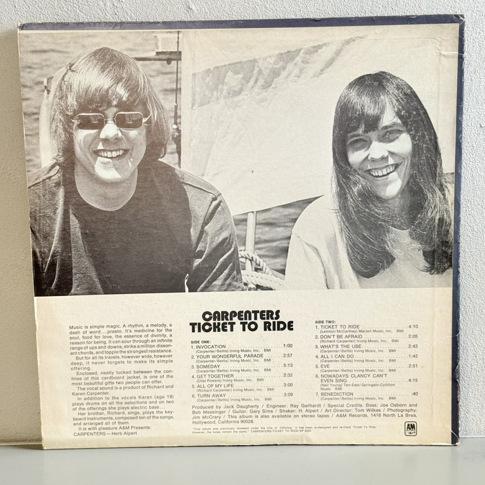 画像2: カーペンターズ ~ Carpenters / チケット・トゥ・ライド ~ Ticket To Ride (LP)