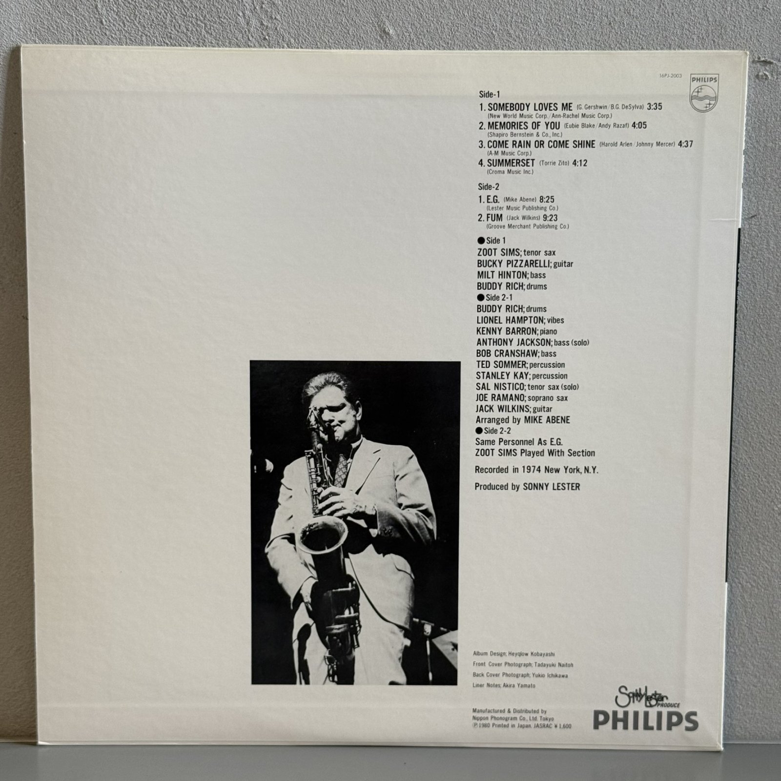 画像2: ズート・シムズ・フィーチャリング・バディ・リッチ ~ Zoot Sims Featuring Buddy Rich (LP)