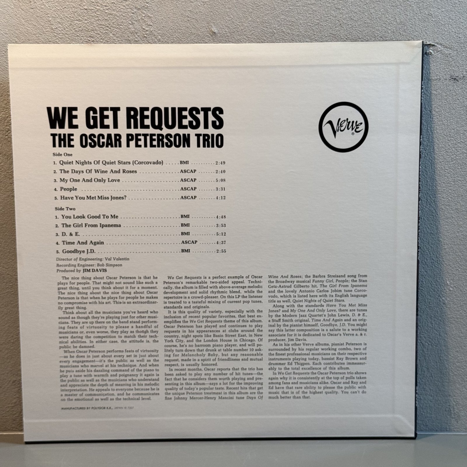画像2: オスカー・ピーターソン・トリオ ~ The Oscar Peterson Trio / プリーズ・リクエスト ~ We Get Requests (LP)